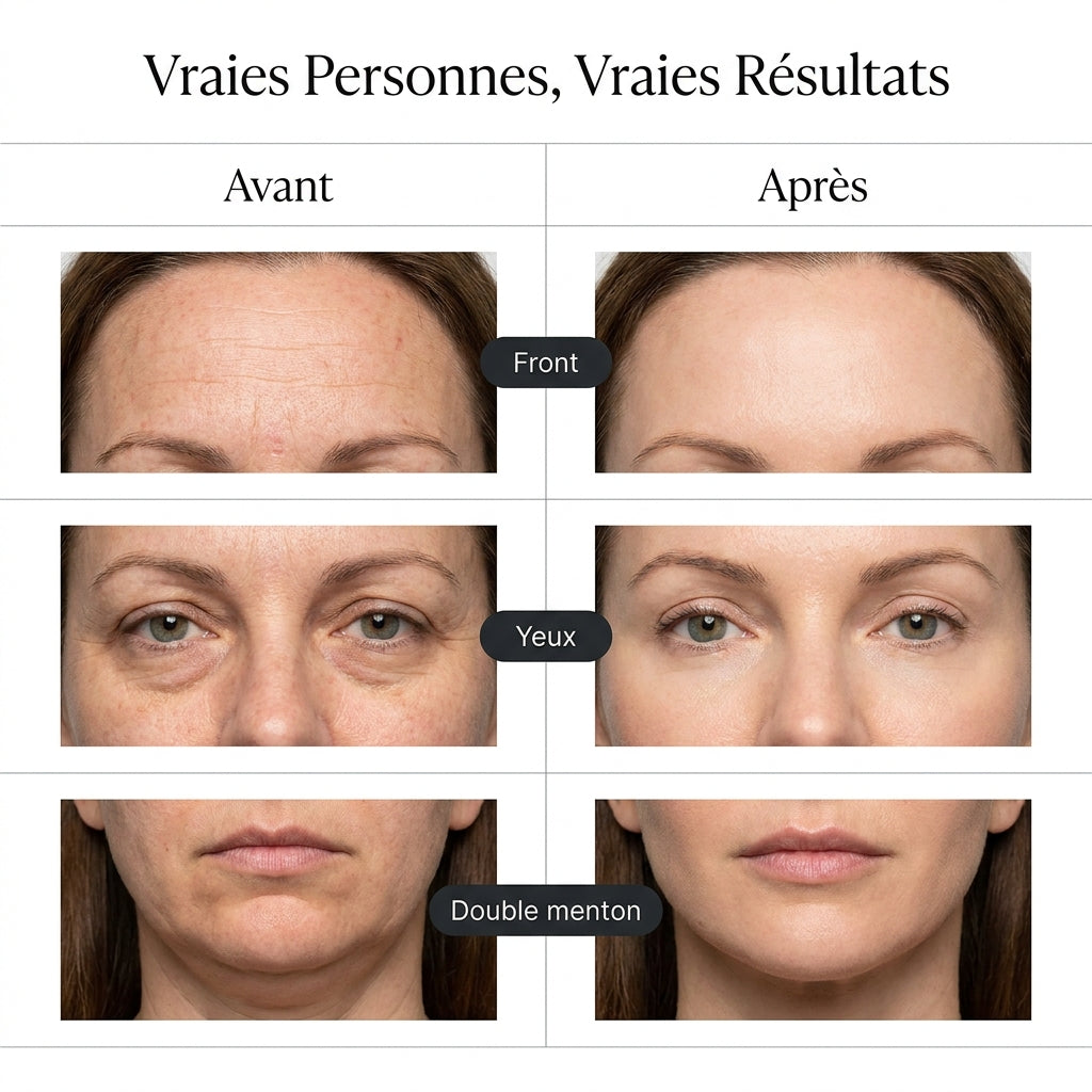 Avant après brosse lymphatique — résultats visage dégonflé