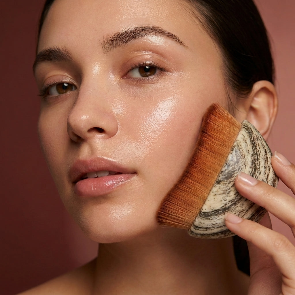 Utilisation brosse lymphatique — geste de drainage du visage