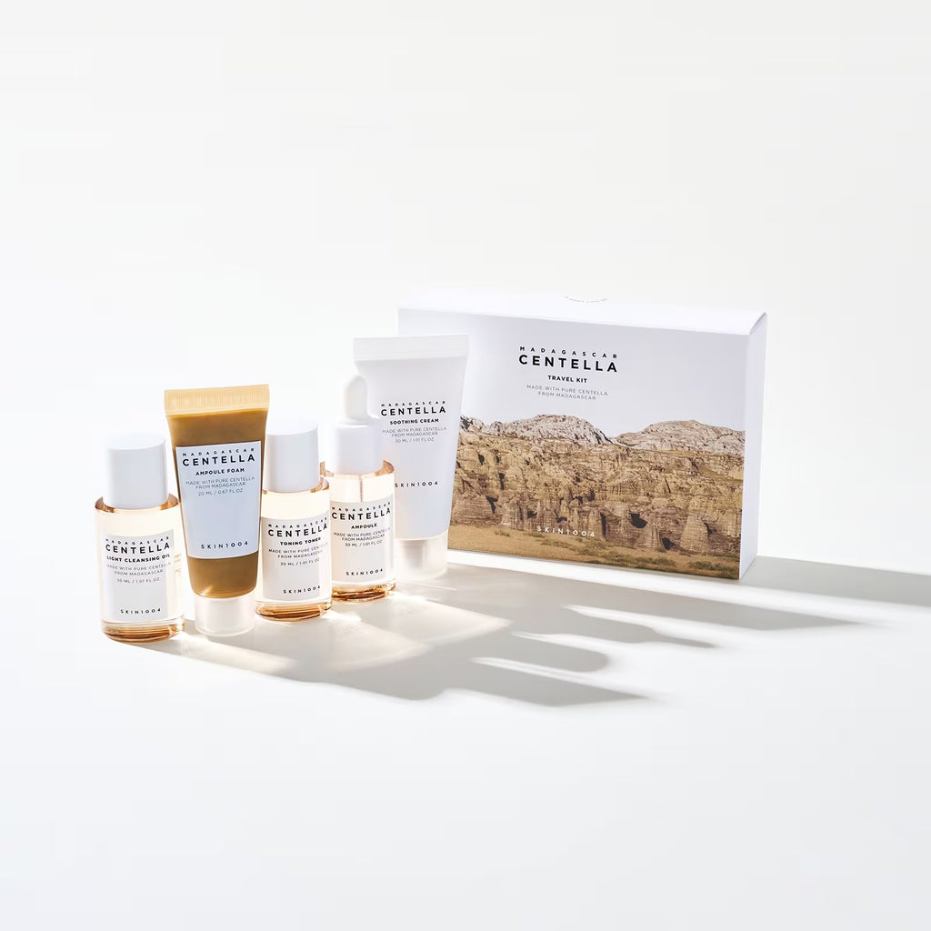 skin1004 centella 5 produits ampoule toner huile demaquillante voyage