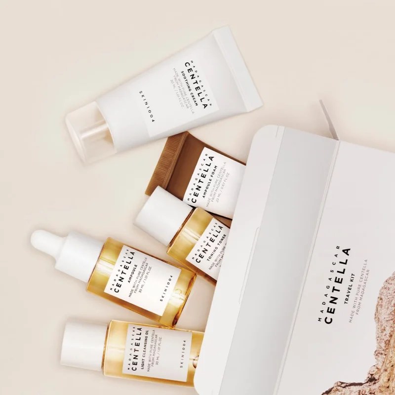 SKIN1004 Madagascar Centella Travel Kit — les 5 soins et la boîte voyage